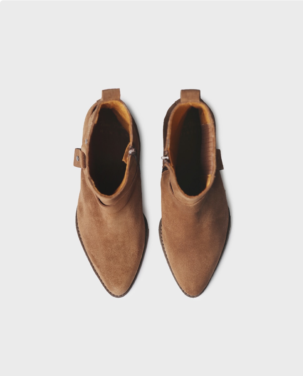 Botines de tacón de mujer de piel con cremallera - Toni Pons - Marrón claro Marrón claro-3