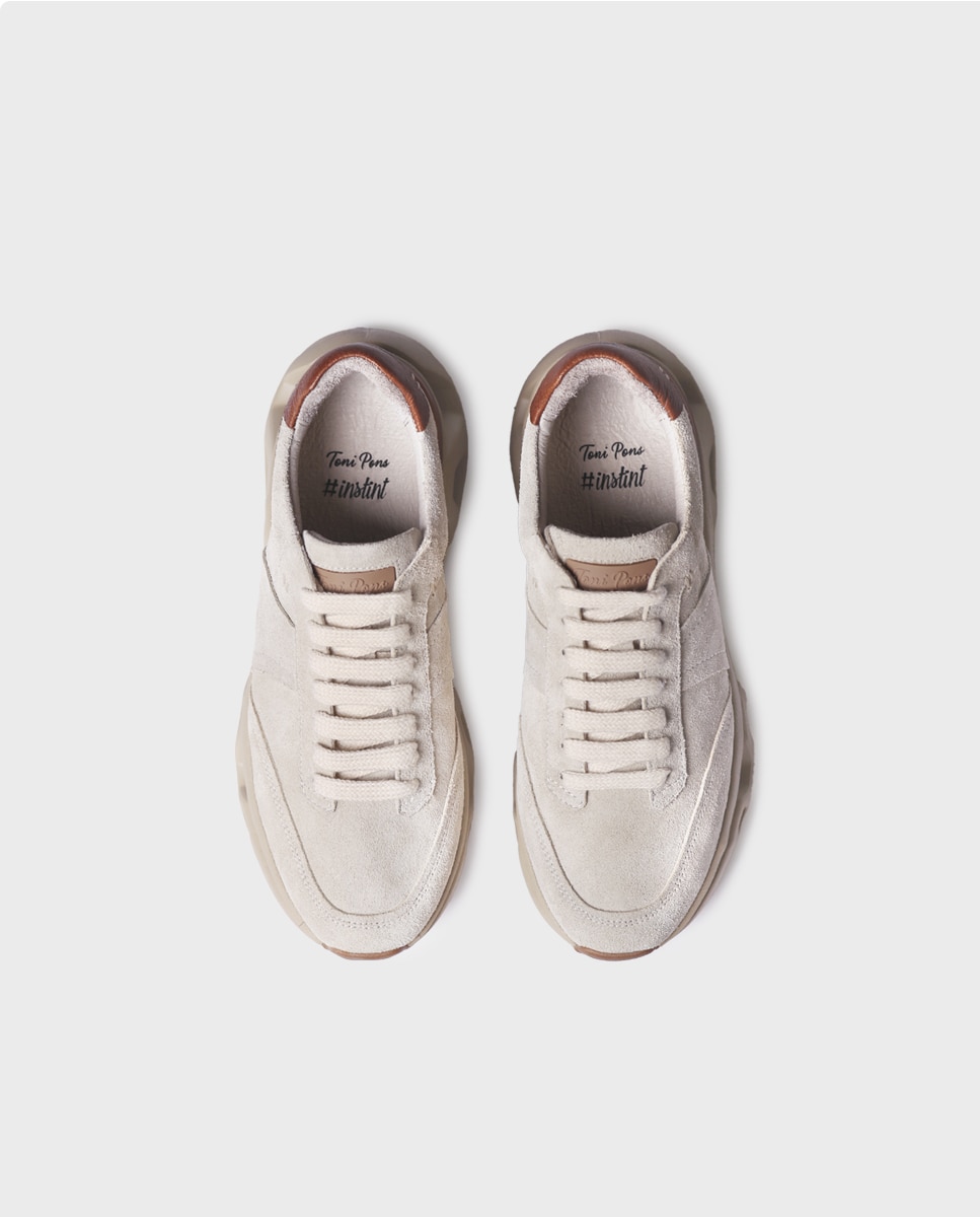 Zapatillas de mujer de piel con suela runner - Toni Pons - Gris Piedra Gris Piedra-3