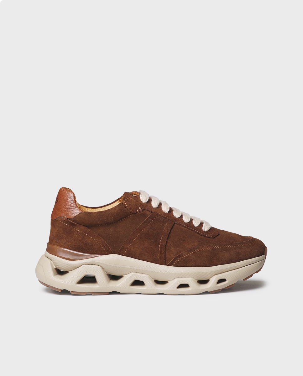 Zapatillas de mujer de piel con suela runner - Toni Pons - Marrón Marrón-1
