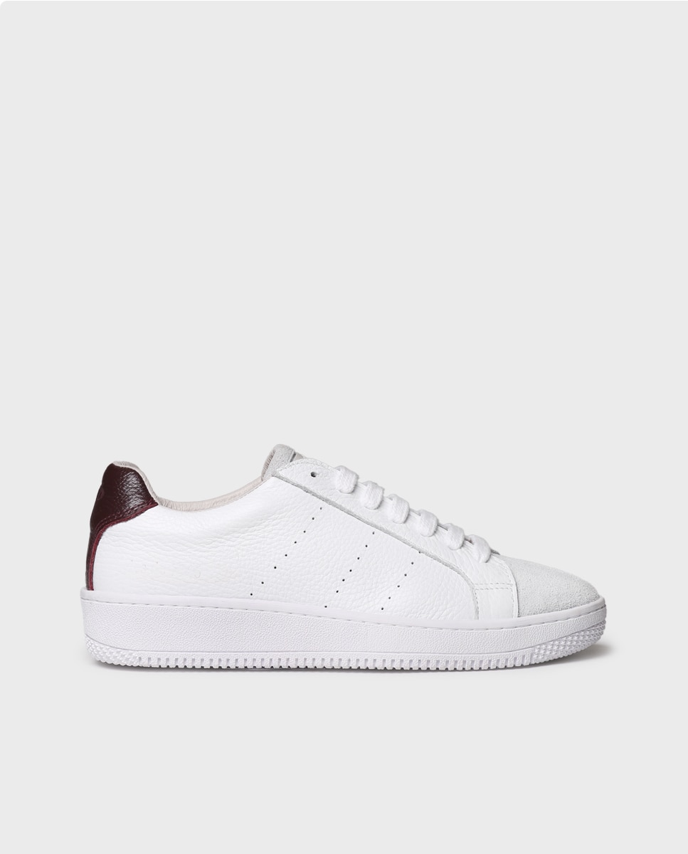 Zapatillas de mujer de piel con cordones - Toni Pons - Blanco Blanco-1