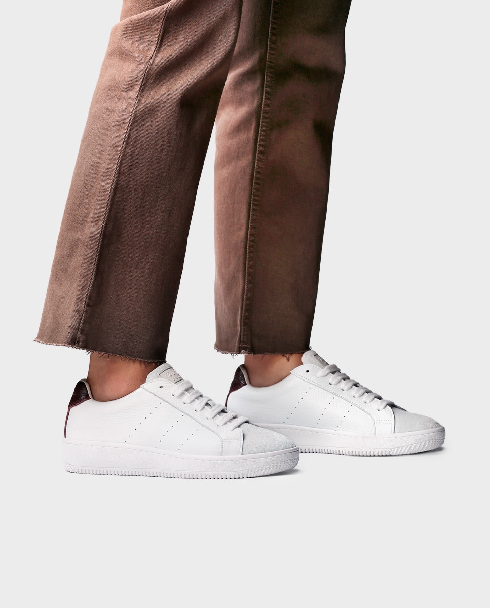 Zapatillas de mujer de piel con cordones - Toni Pons - Blanco Blanco-2