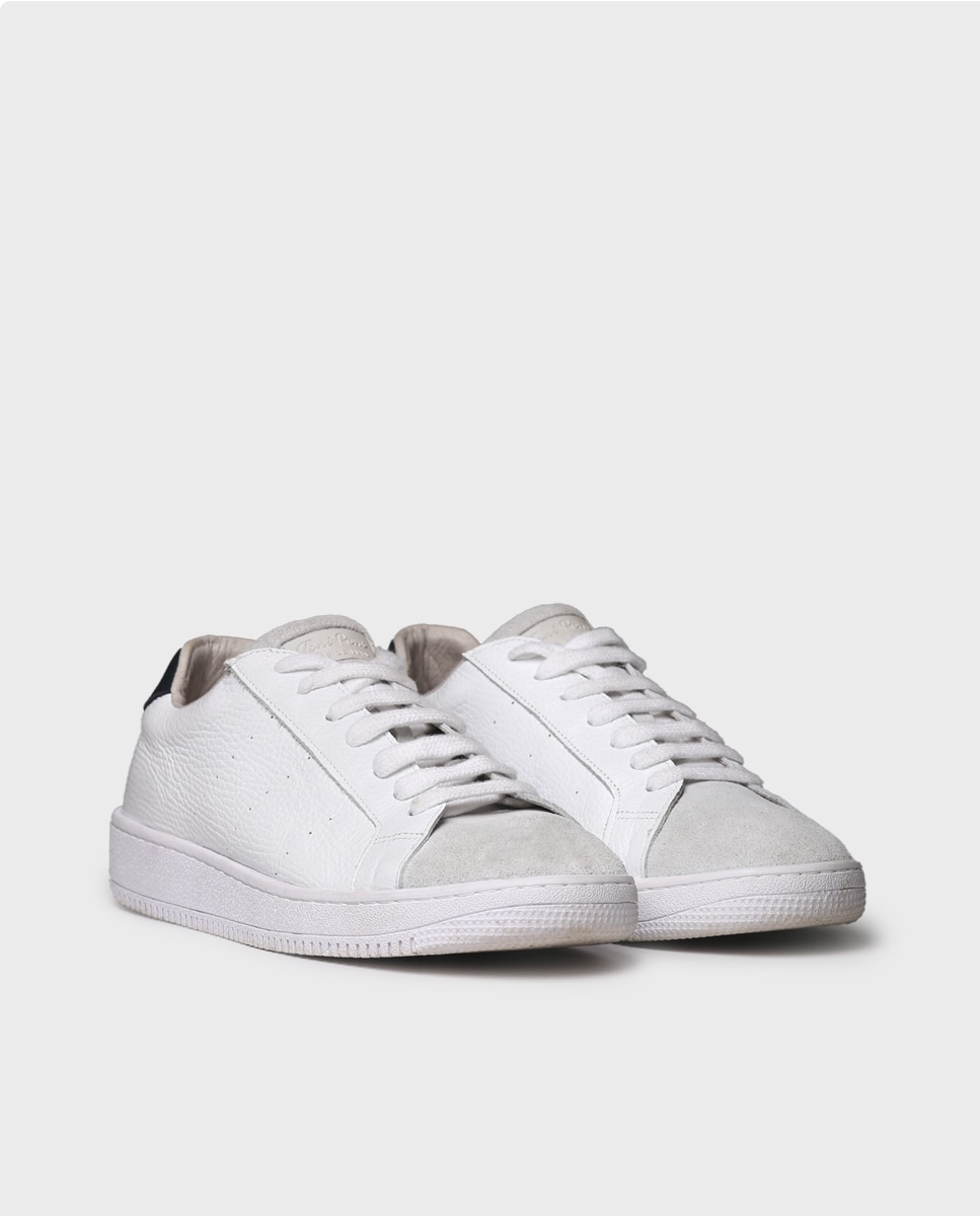 Zapatillas de hombre de piel con cordones - Toni Pons - Blanco Blanco-4