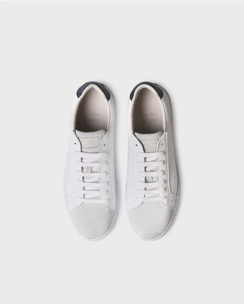Zapatillas de hombre de piel con cordones - Toni Pons - Blanco Blanco-3