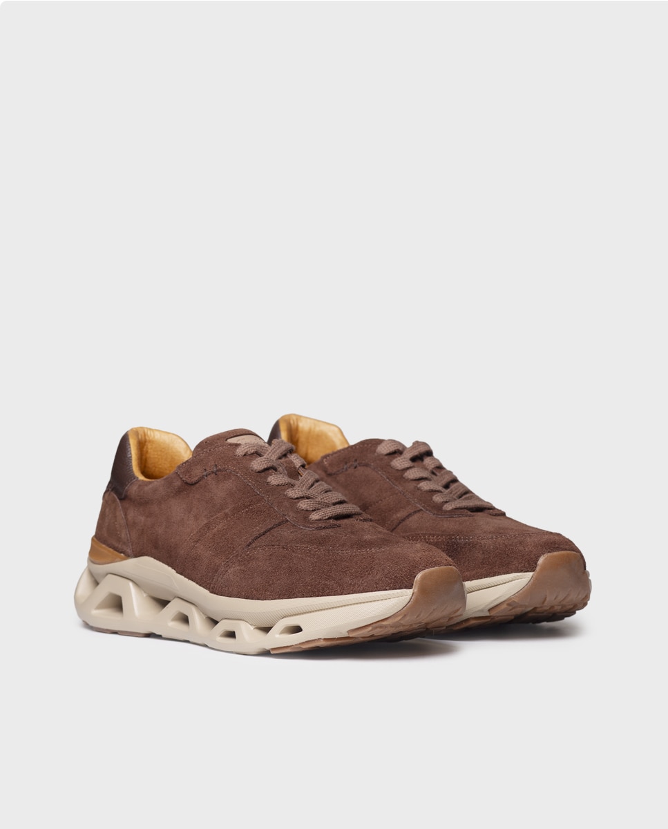 Zapatillas de hombre de piel con suela perforada amortiguadora - Toni Pons - Marrón Marrón-4