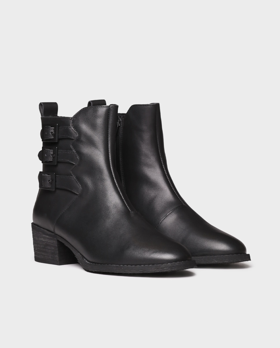 Botines de mujer de piel con cremallera - Toni Pons - Negro Negro-4