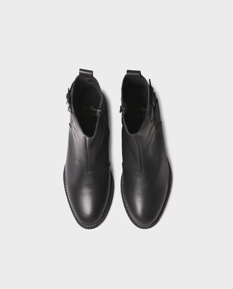 Botines de mujer de piel con cremallera - Toni Pons - Negro Negro-3