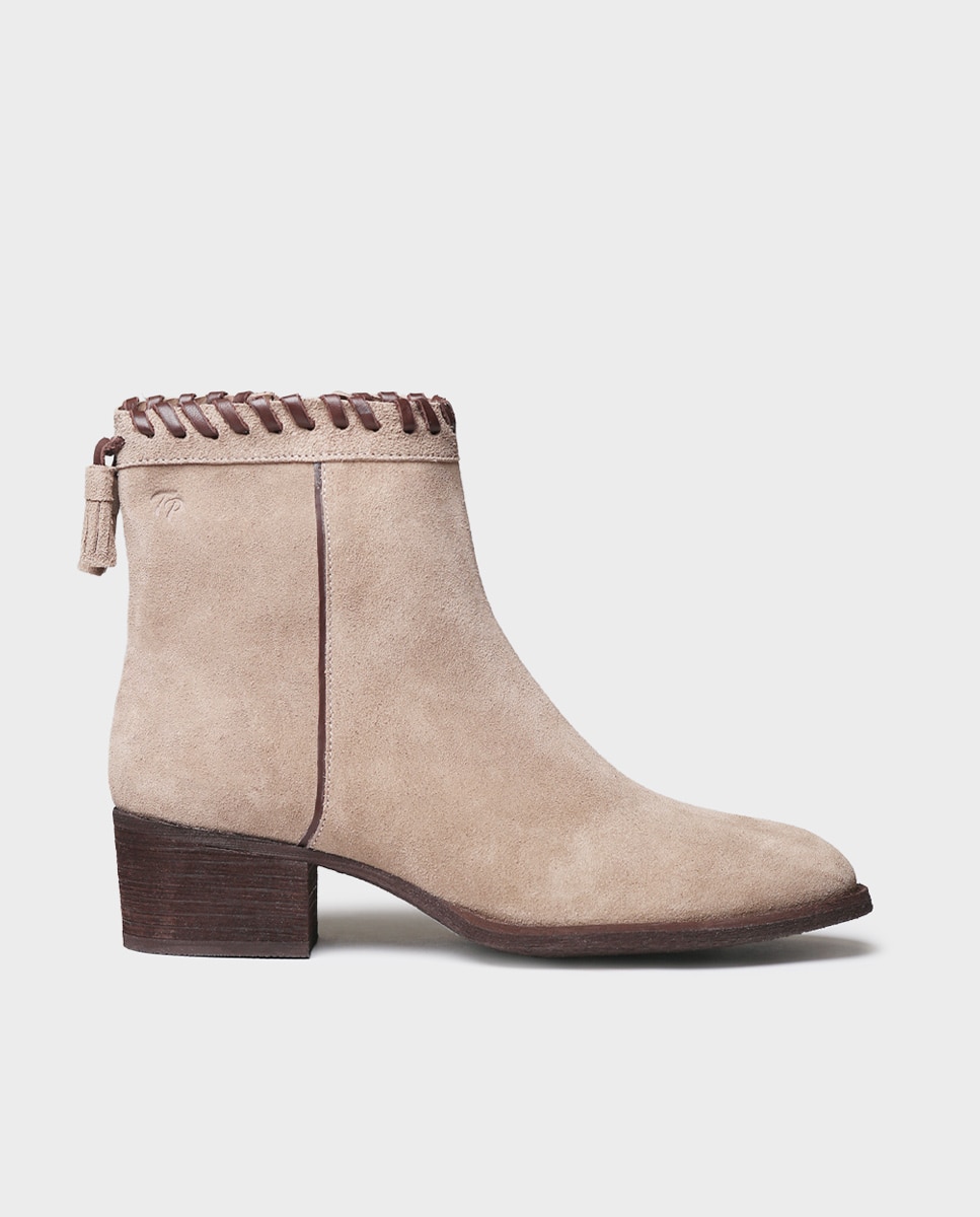 Botines de mujer de serraje con cremallera - Toni Pons - Gris Piedra Gris Piedra-1