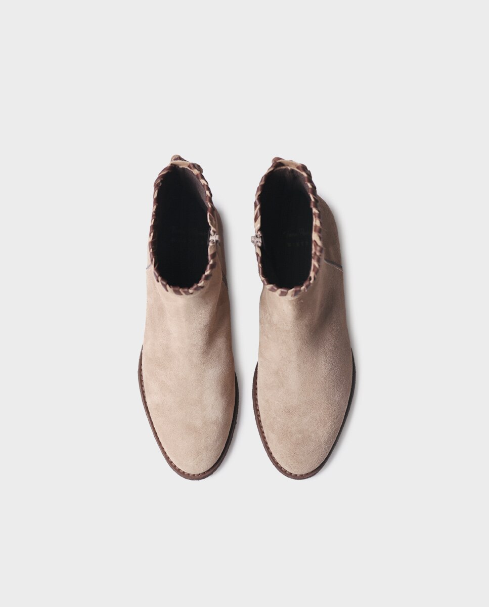 Botines de mujer de serraje con cremallera - Toni Pons - Gris Piedra Gris Piedra-3
