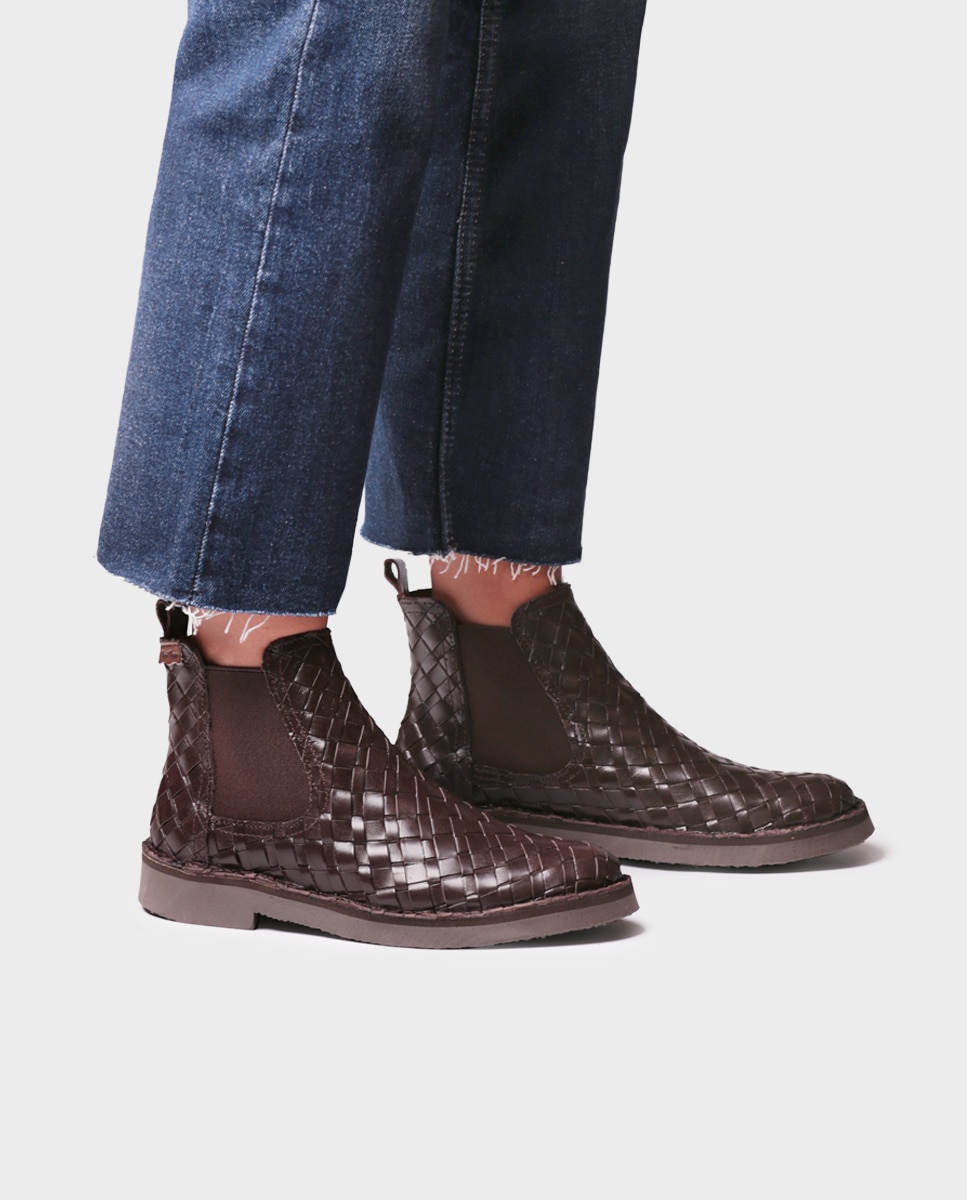 Botines de mujer de piel con elásticos - Toni Pons - Marrón Marrón-2
