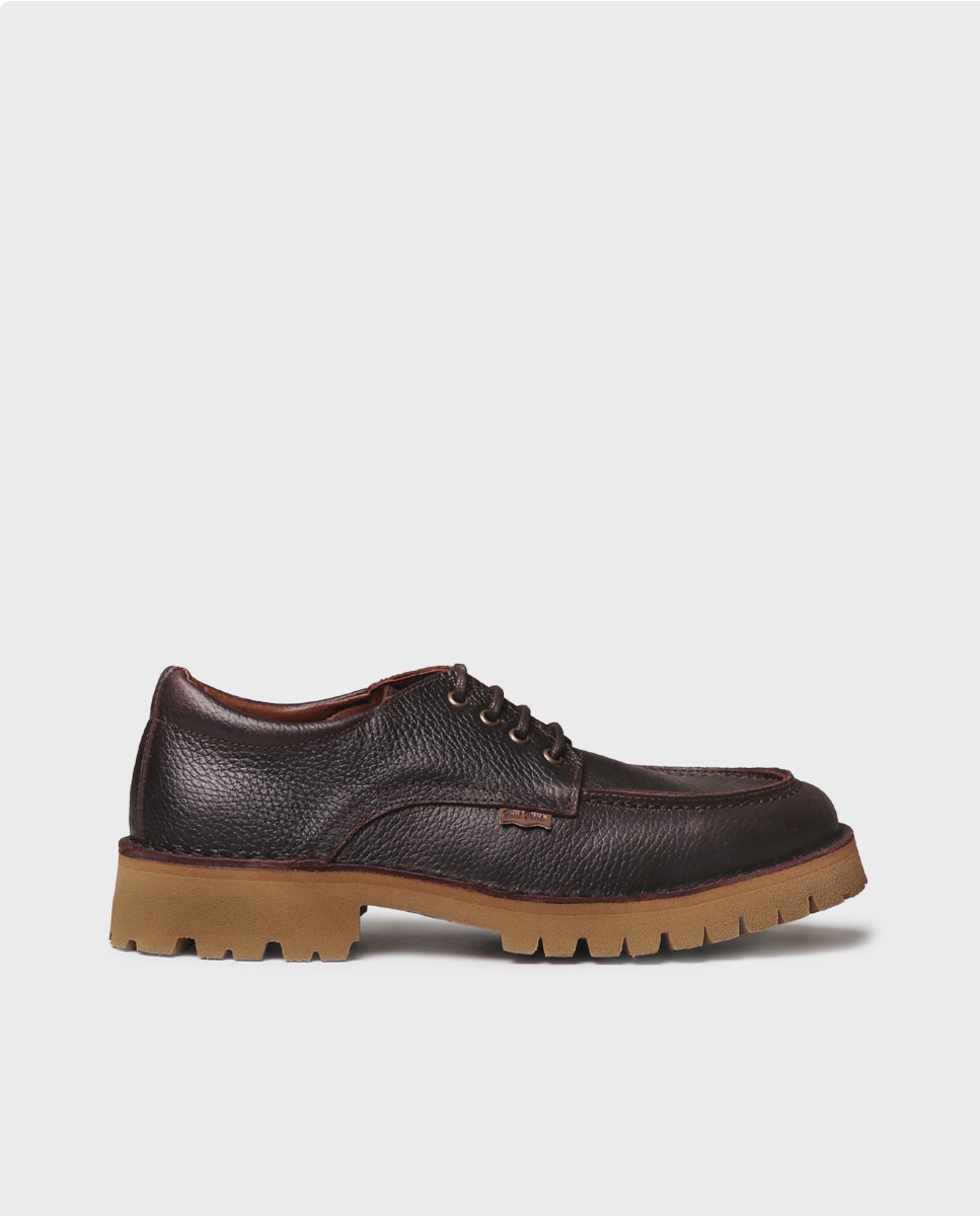 Imagen 0 de Zapatos de cordones de hombre de piel Marrón