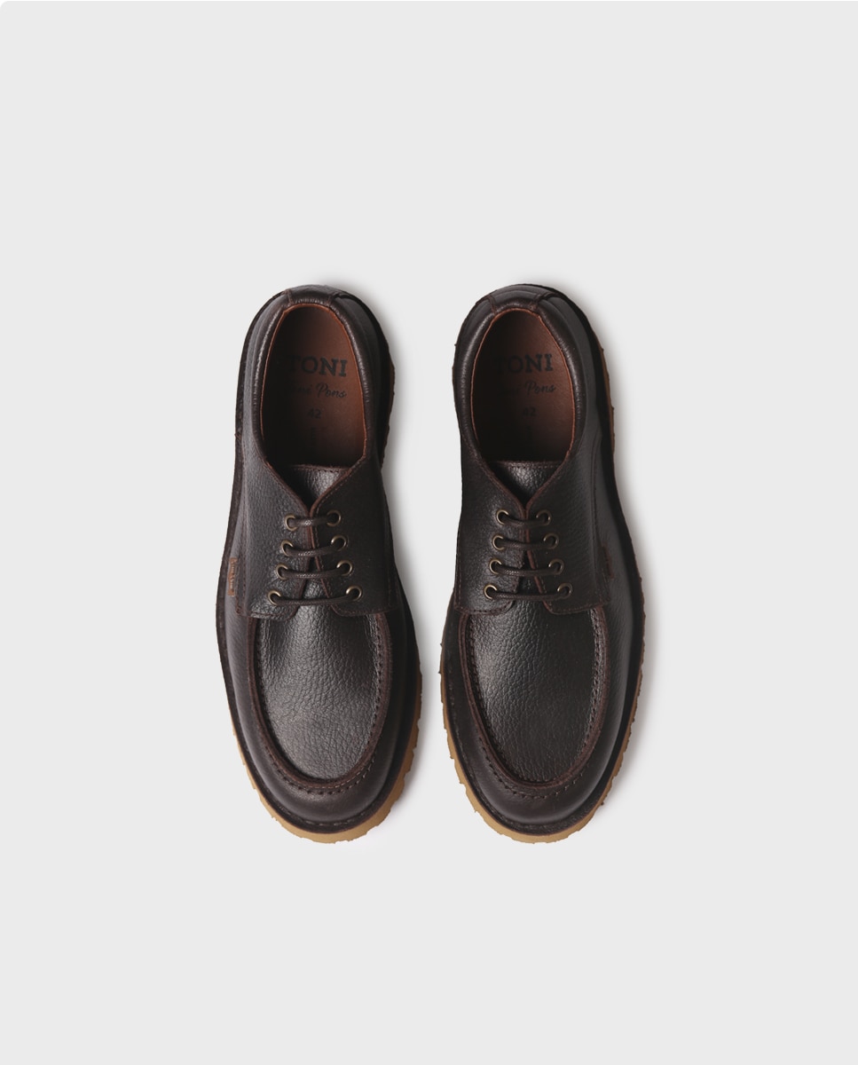 Zapatos de cordones de hombre de piel - Toni Pons - Marrón Marrón-3
