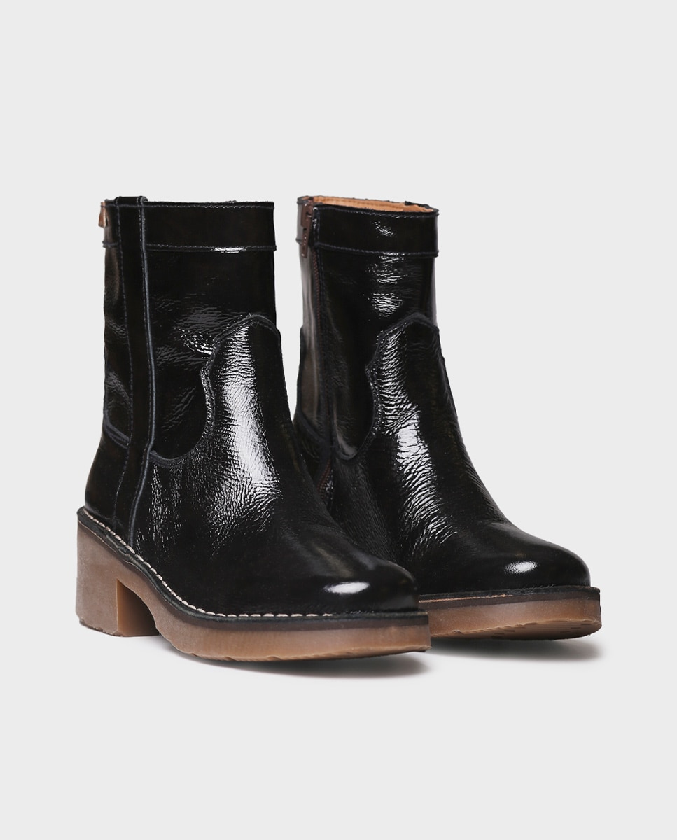 Botines de mujer de piel con cremallera - Toni Pons - Marrón oscuro Marrón oscuro-4