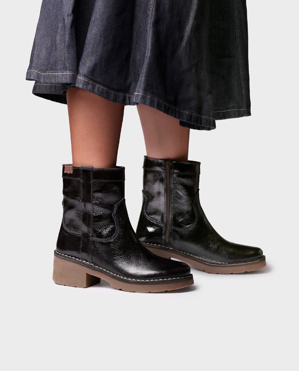 Botines de mujer de piel con cremallera - Toni Pons - Marrón oscuro Marrón oscuro-2
