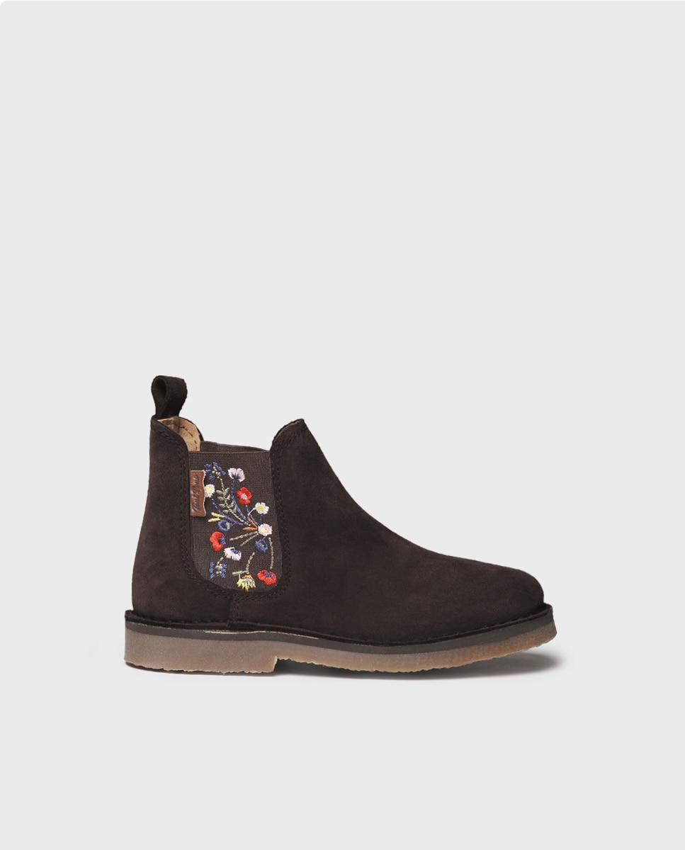 Botines de niños de serraje con elástico - Toni Pons - Marrón Marrón-1