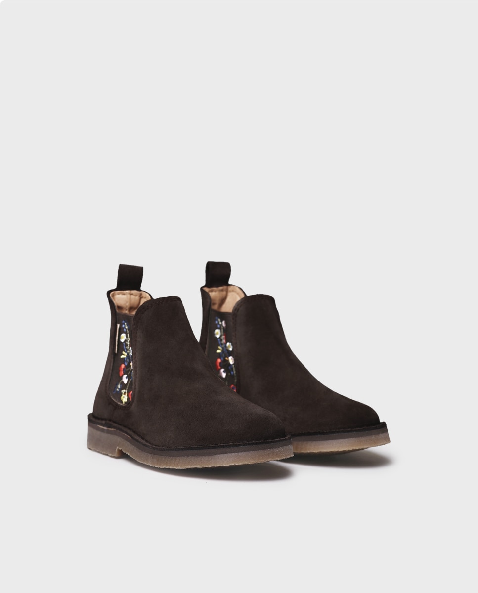 Botines de niños de serraje con elástico - Toni Pons - Marrón Marrón-2