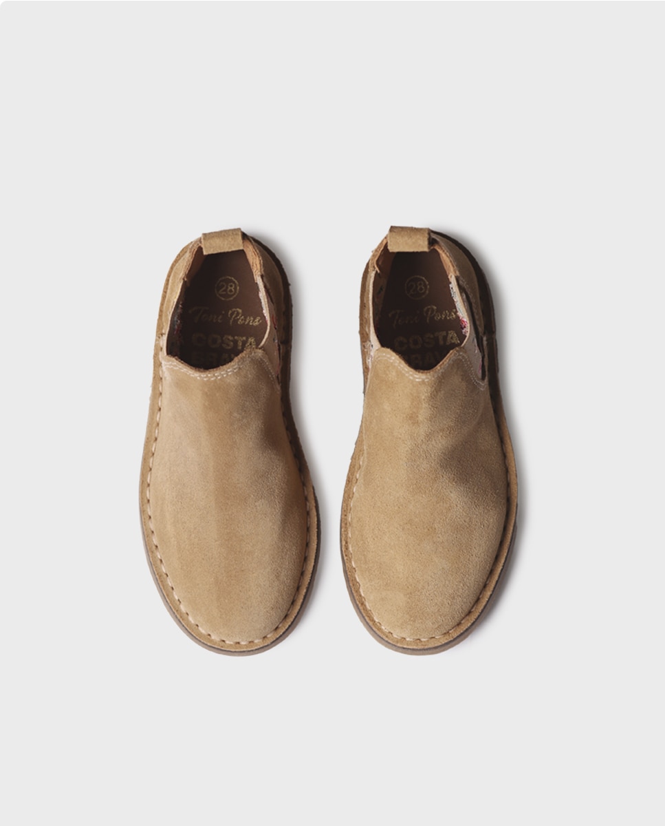 Botines de niños de serraje con elástico - Toni Pons - Marrón claro Marrón claro-3