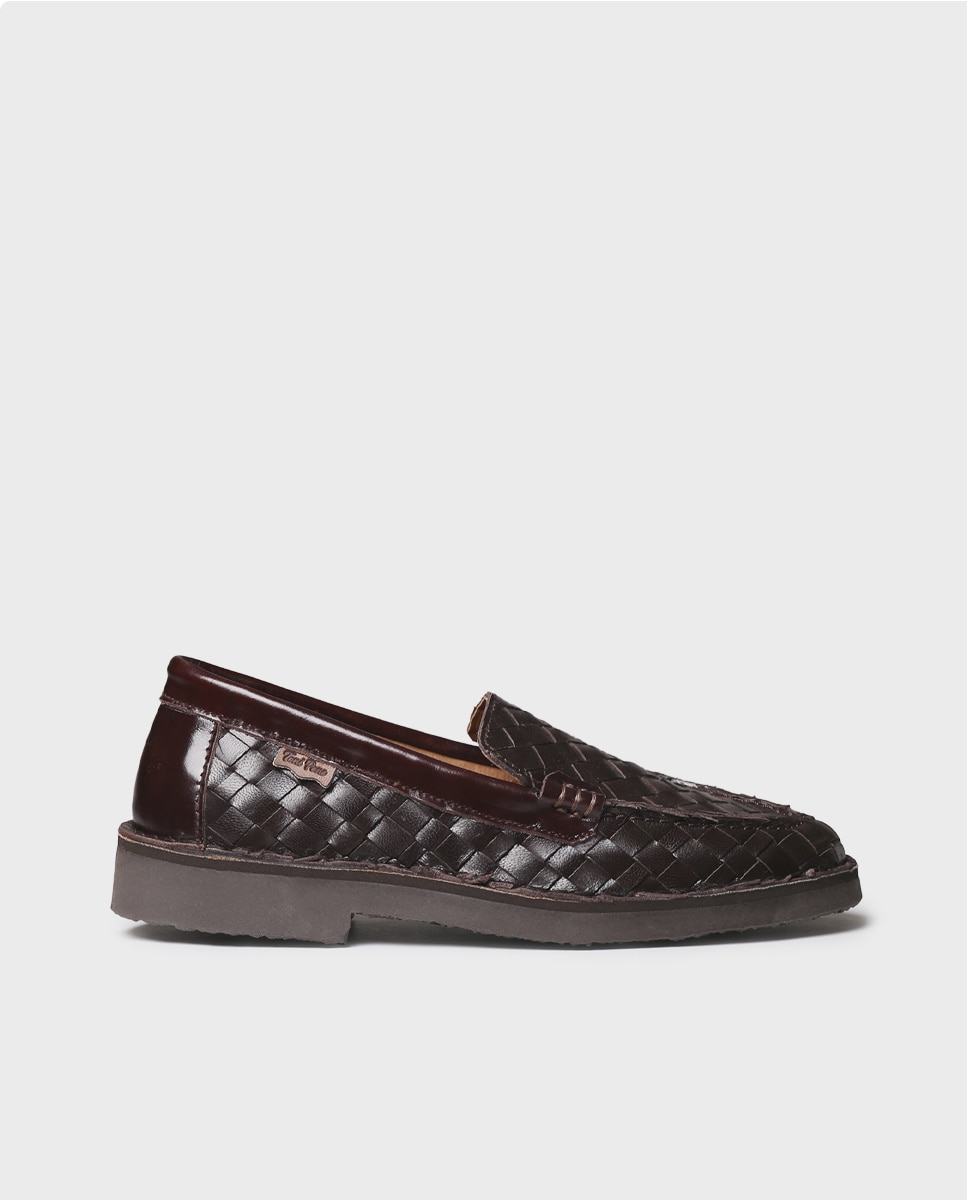 Mocasines planos de mujer de piel trenzada - Toni Pons - Marrón Marrón-1