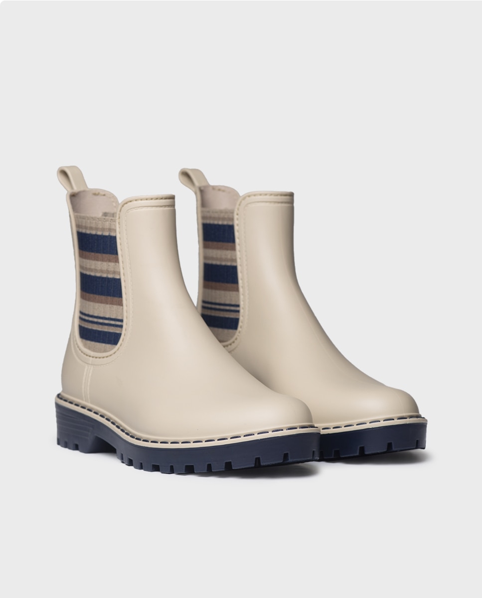 Botines de agua de mujer de goma con elásticos - Toni Pons - Beige Beige-4