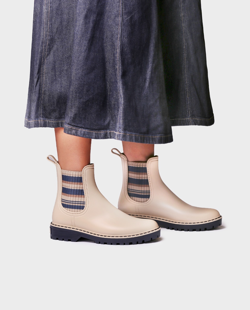 Botines de agua de mujer de goma con elásticos - Toni Pons - Beige Beige-2