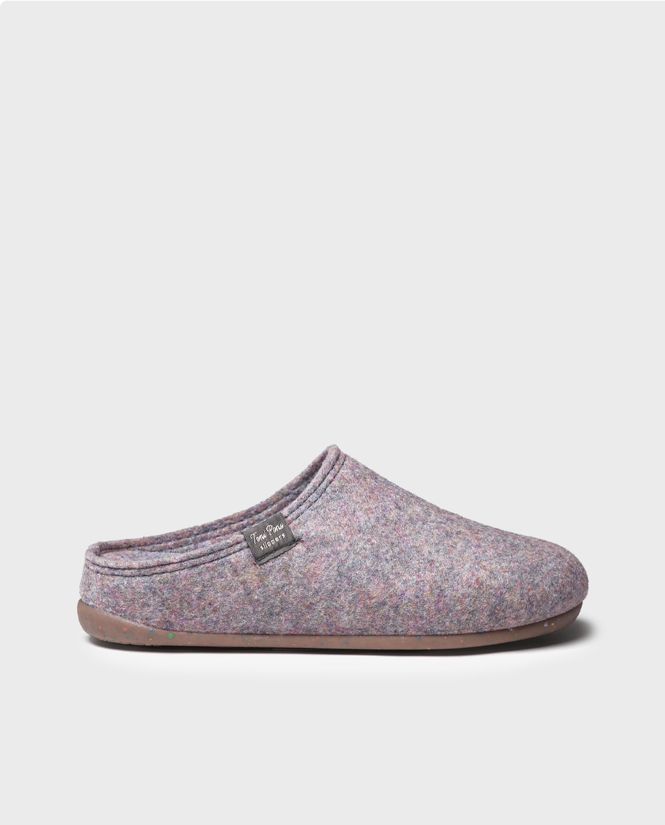 Imagen 0 de Zapatillas de casa cerradas de mujer de fieltro reciclado Malva