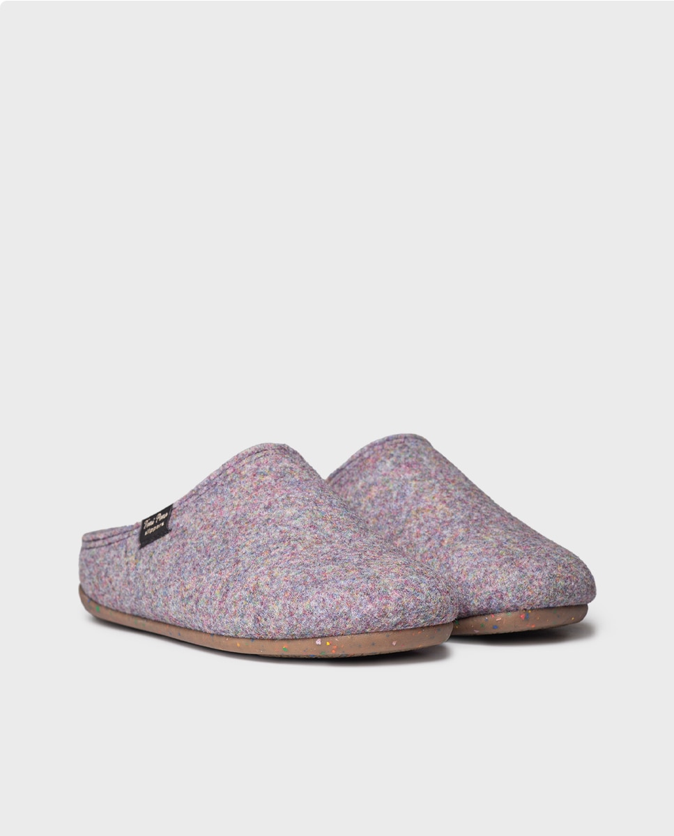 Zapatillas de casa cerradas de mujer de fieltro reciclado - Toni Pons - Malva Malva-4