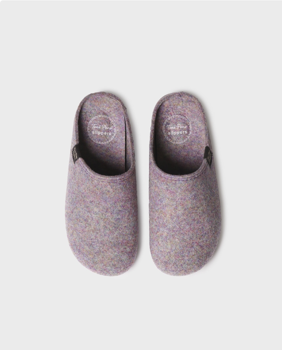 Zapatillas de casa cerradas de mujer de fieltro reciclado - Toni Pons - Malva Malva-3