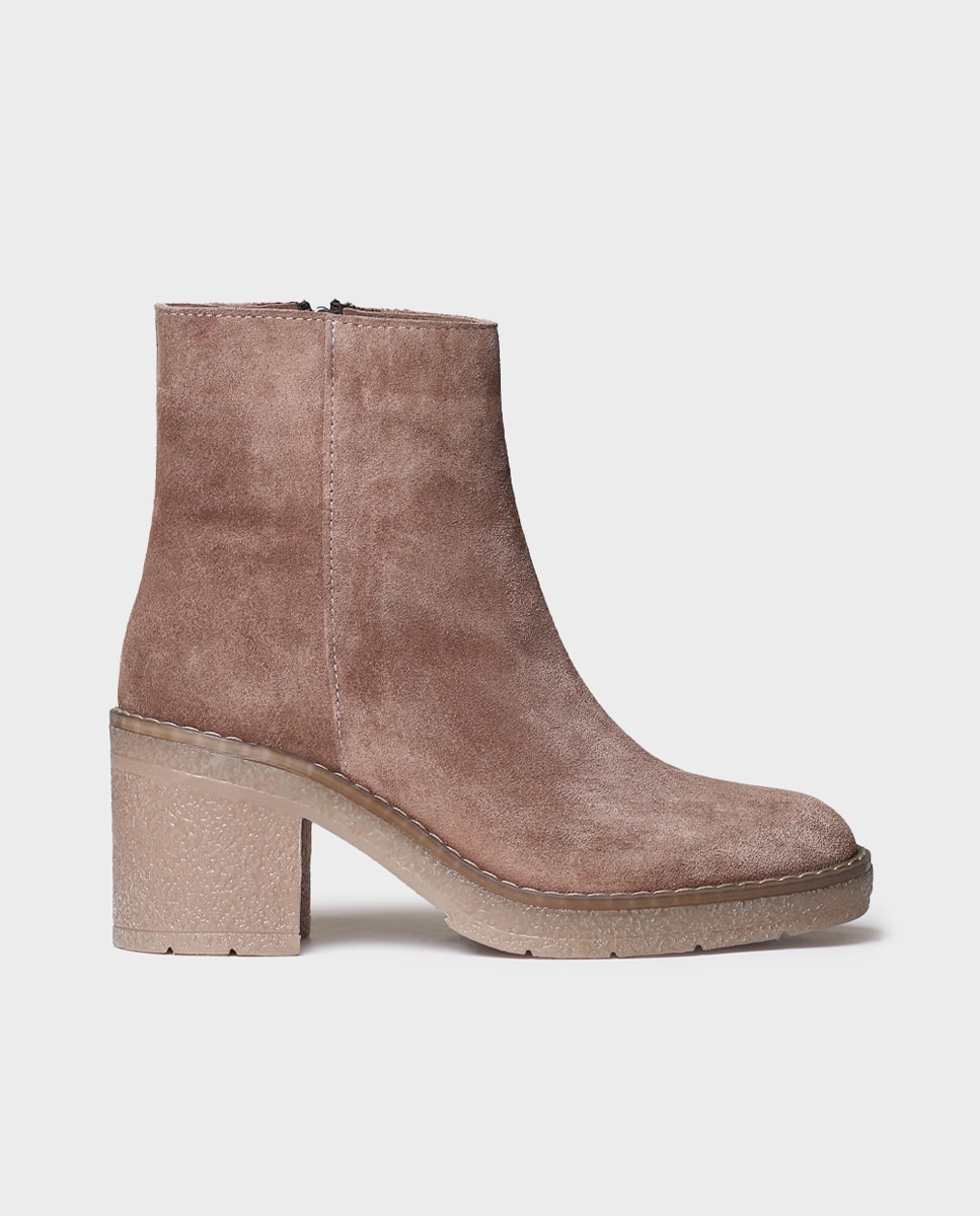 Botines de tacón de mujer de serraje con cremallera - Toni Pons - Topo Topo-1