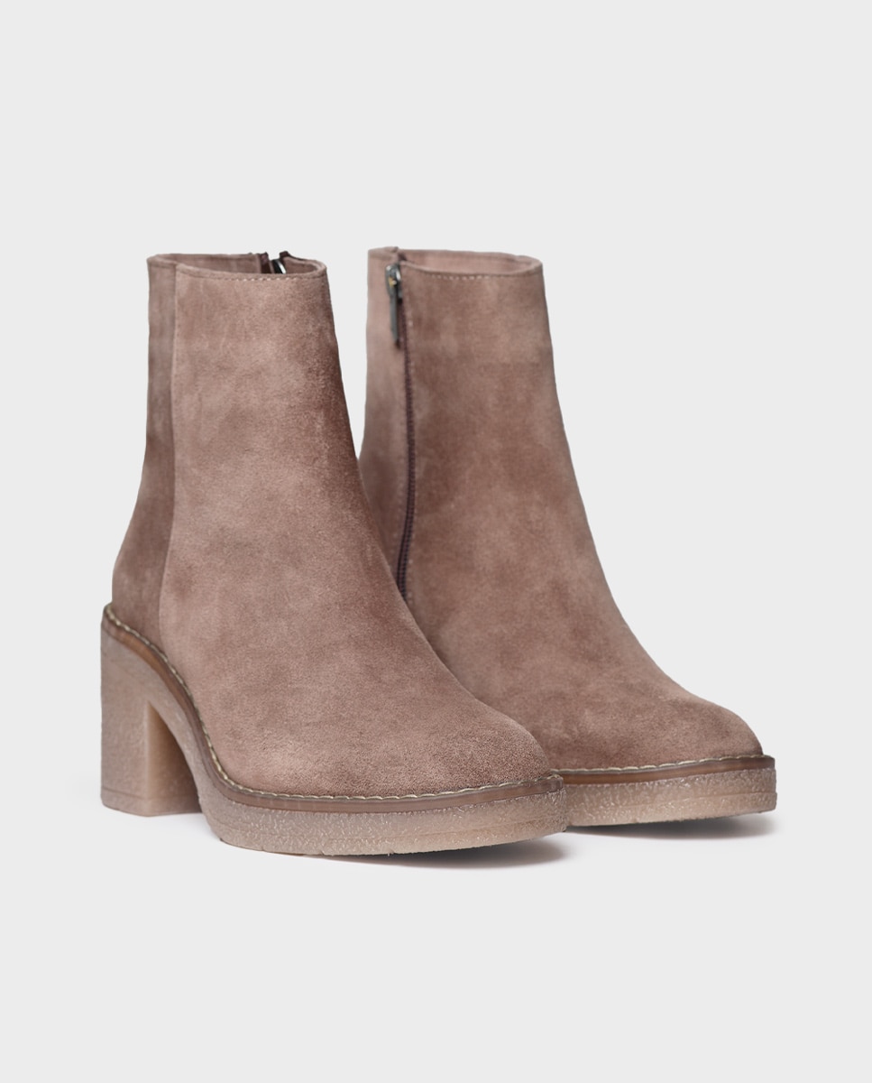 Botines de tacón de mujer de serraje con cremallera - Toni Pons - Topo Topo-4