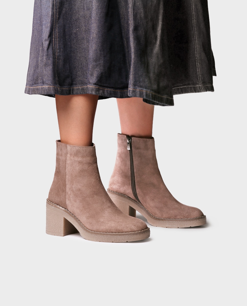Botines de tacón de mujer de serraje con cremallera - Toni Pons - Topo Topo-2