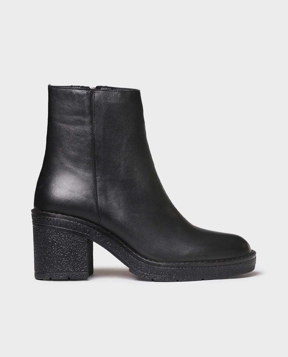 Botines de tacón de mujer de piel con cremallera - Toni Pons - Negro Negro-1