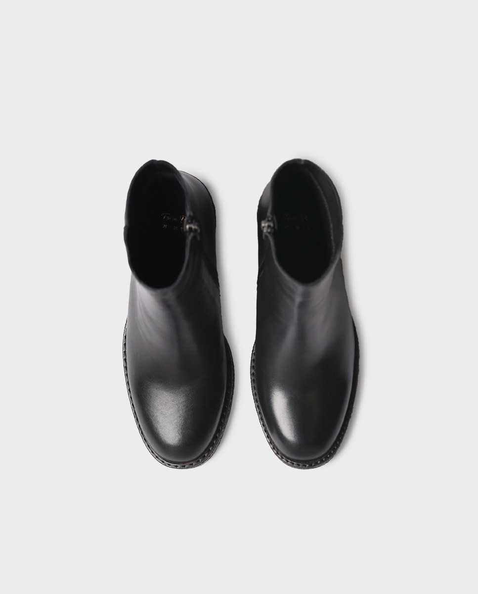 Botines de tacón de mujer de piel con cremallera - Toni Pons - Negro Negro-3