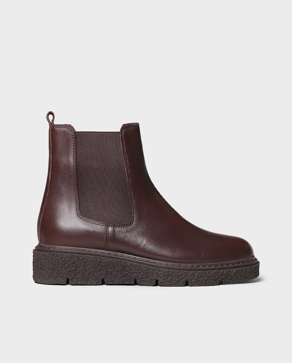 Botines chelsea de mujer de piel con elásticos - Toni Pons - Marrón Marrón-1