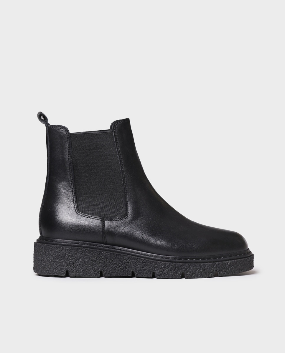 Botines chelsea de mujer de piel con elásticos - Toni Pons - Negro Negro-1