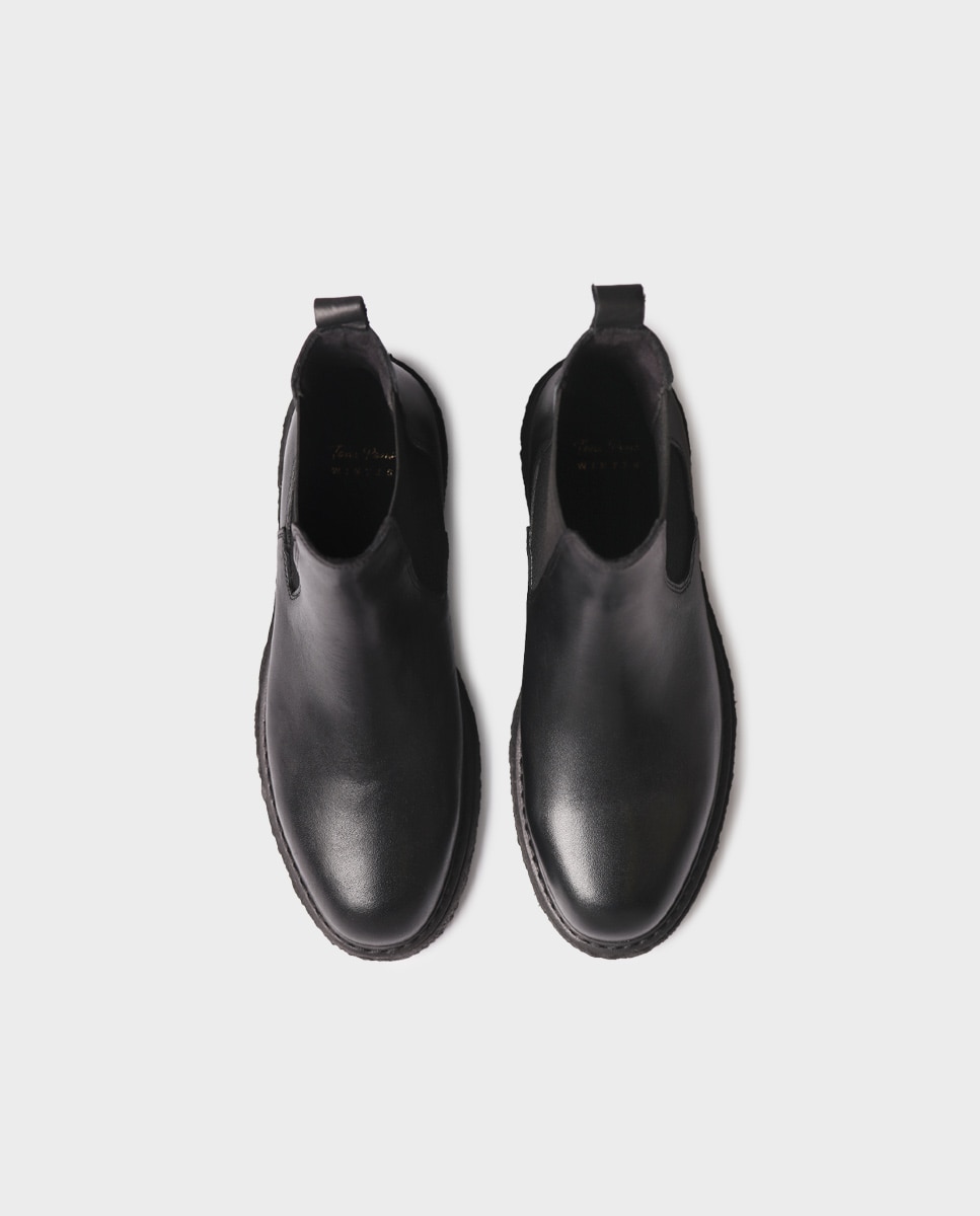 Botines chelsea de mujer de piel con elásticos - Toni Pons - Negro Negro-3