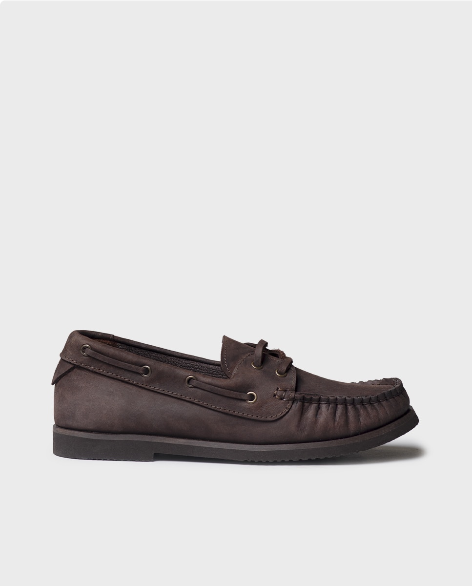 Mocasines planos de mujer de piel con cordones - Toni Pons - Marrón Marrón-1