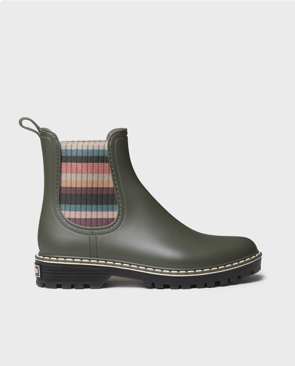 Botines de agua de mujer de goma con elásticos - Toni Pons - Verde Verde-1