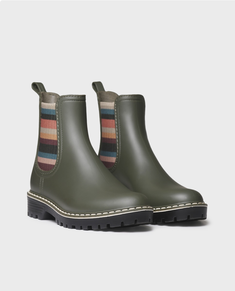 Botines de agua de mujer de goma con elásticos - Toni Pons - Verde Verde-4