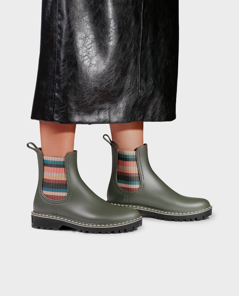 Botines de agua de mujer de goma con elásticos - Toni Pons - Verde Verde-2