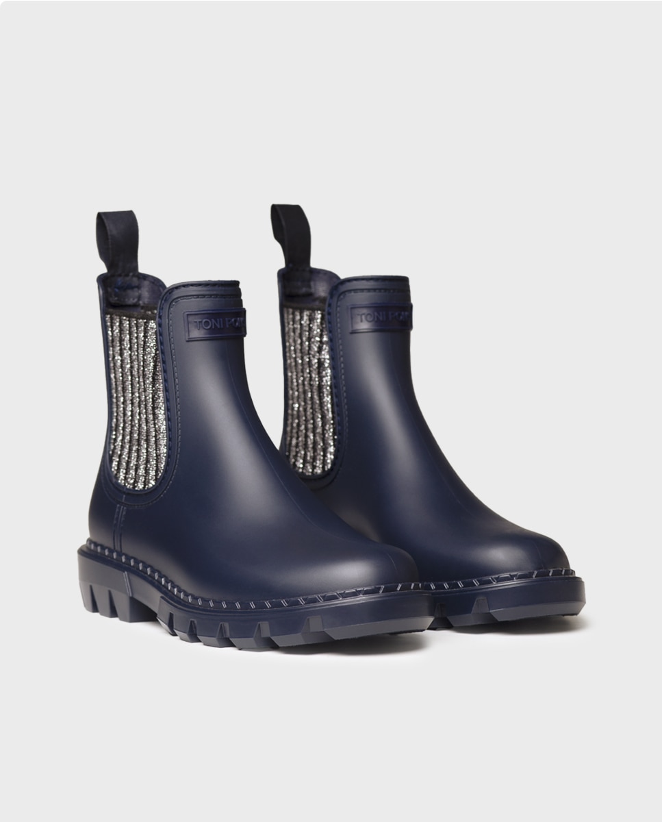 Botines de agua de mujer de goma con elásticos - Toni Pons - Azul marino Azul marino-4