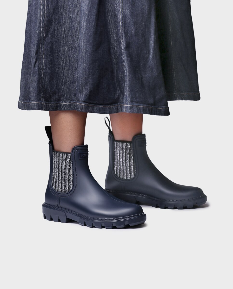 Botines de agua de mujer de goma con elásticos - Toni Pons - Azul marino Azul marino-2