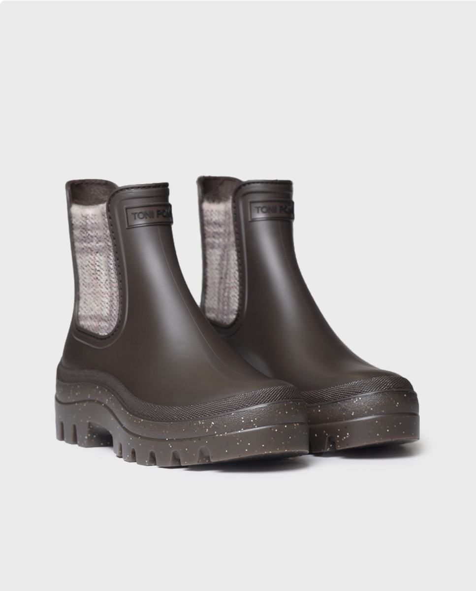 Botines de agua de mujer de goma con plataforma - Toni Pons - Marrón Marrón-3