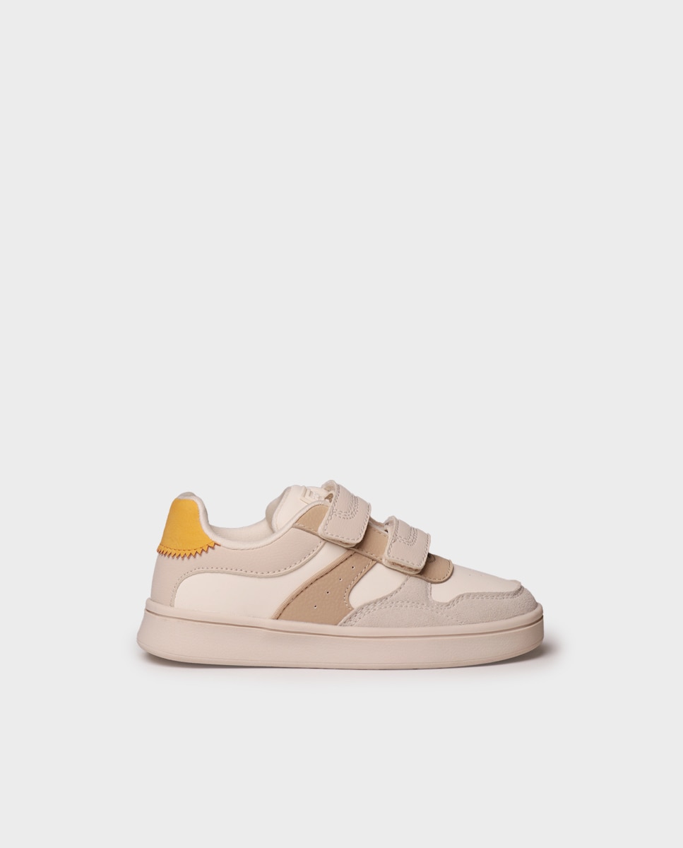 Zapatillas de piel de niños de piel con cierre adherente - Toni Pons - Ocre Ocre-1