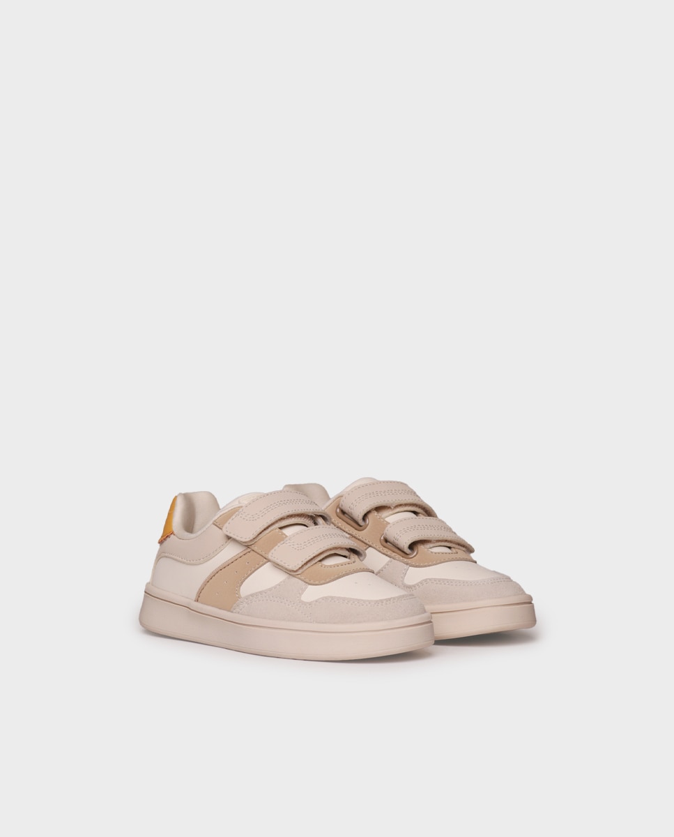 Zapatillas de piel de niños de piel con cierre adherente - Toni Pons - Ocre Ocre-2