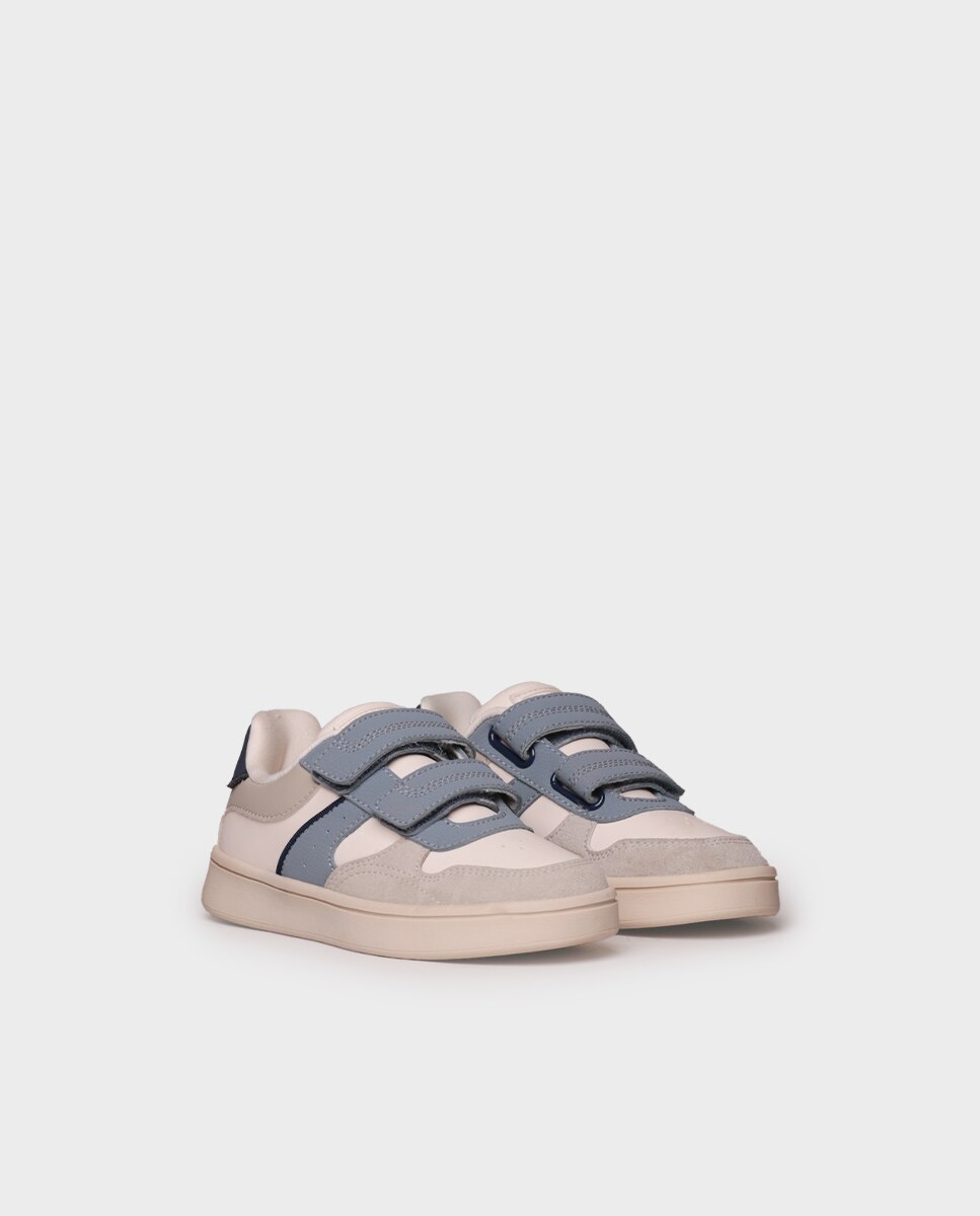 Zapatillas de piel de niños de piel con cierre adherente - Toni Pons - Azul Azul-2