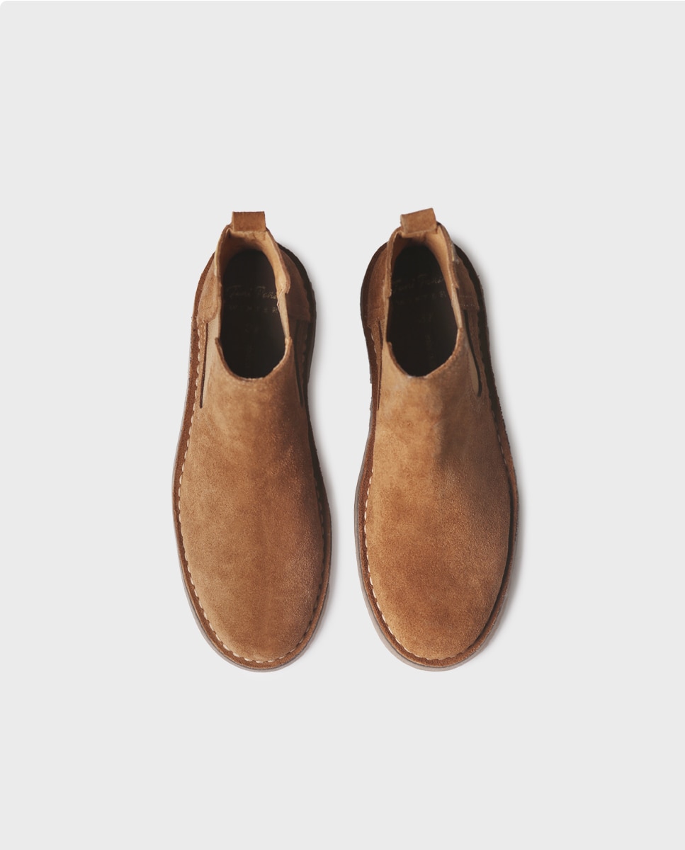 Imagen 3 de Botines de mujer de serraje con elásticos - Toni Pons - Marrón claro Marrón claro