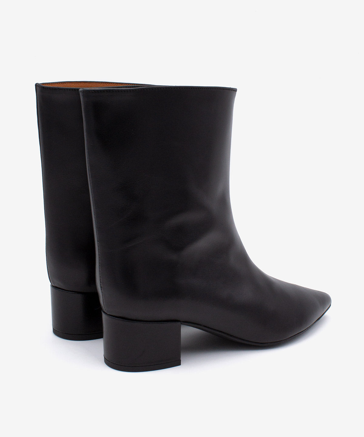 Botines básicos de mujer de tacón cómodo de estilo gaucho de piel lisa semibrillo, alana - Ángel Alarcón - Negro Negro-5