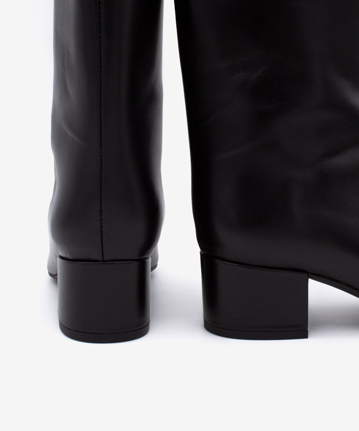Botines básicos de mujer de tacón cómodo de estilo gaucho de piel lisa semibrillo, alana - Ángel Alarcón - Negro Negro-2