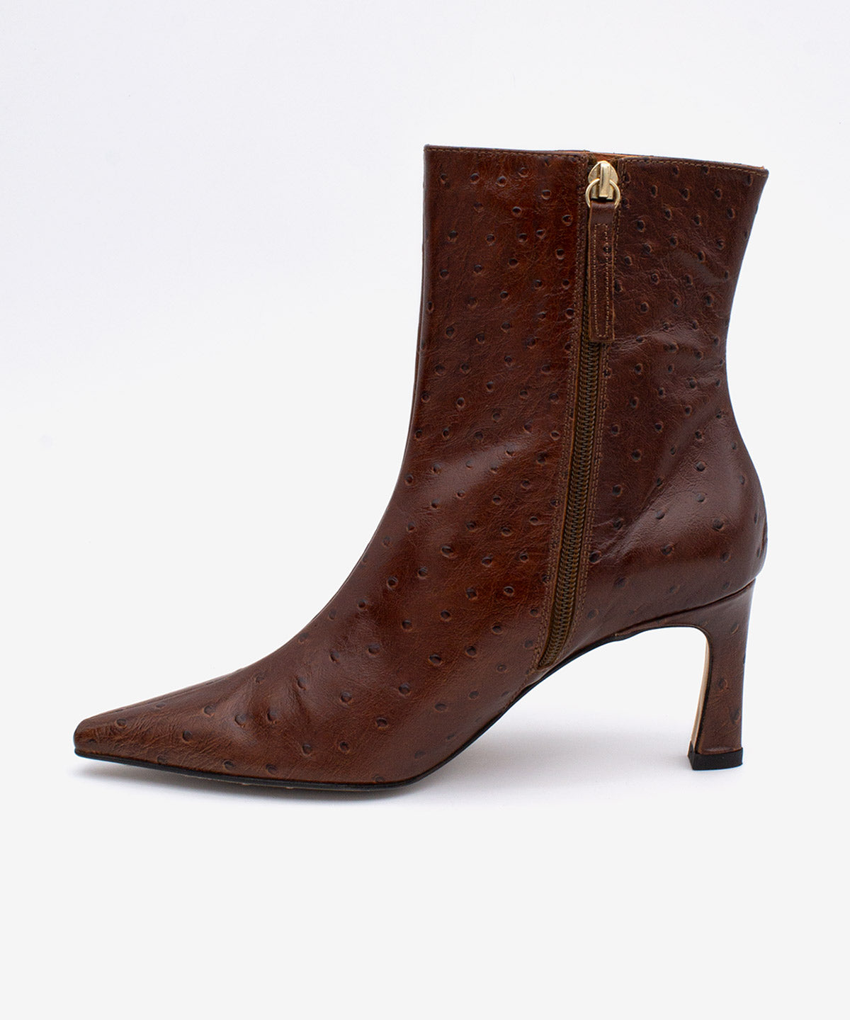Botines básicos de mujer de tacón fino elegante de piel print avestruz, aviana - Ángel Alarcón - Cuero Cuero-5
