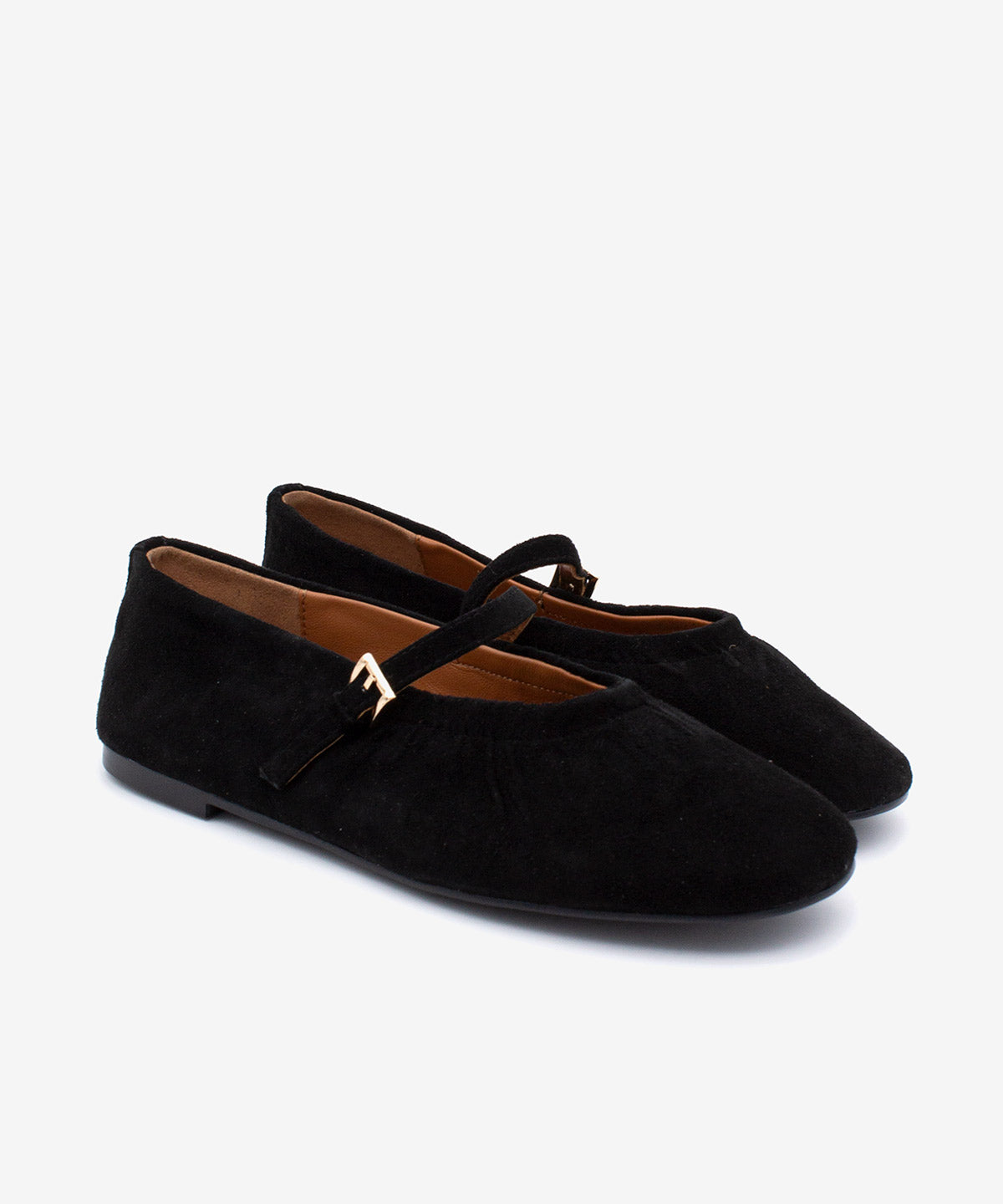 Merceditas planas de mujer cómodas que se adaptan al pie de ante, jenna - Ángel Alarcón - Negro Negro-4