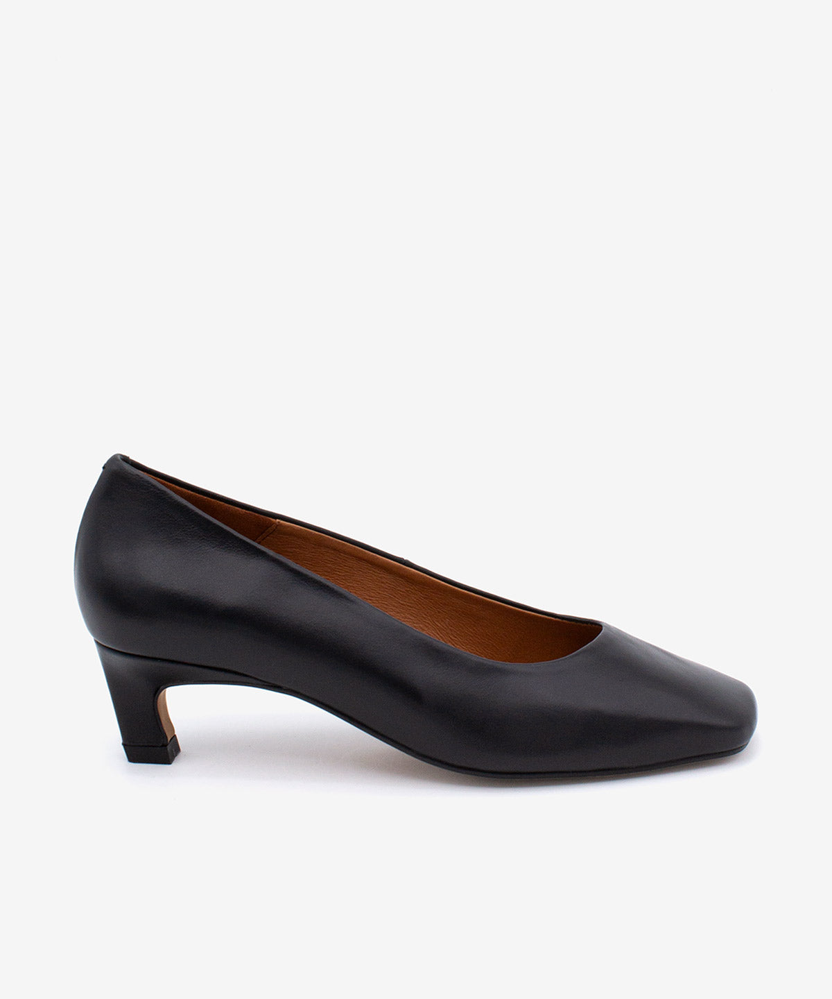 Zapatos de salón de mujer de tacón bajo cómodo de piel suave, amaris - Ángel Alarcón - Negro Negro-1